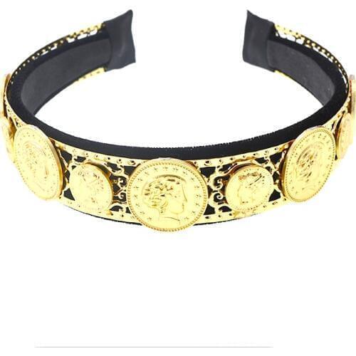 Fashion Design Golden Sunflower Leaf Crown Baroque Hairband Pearl Hair Jewelry Wedding Tiara Accessories Gift for Women