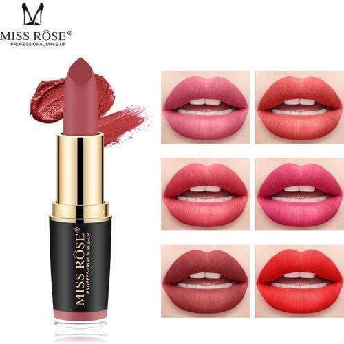 Miss Rose sexy red lipstick in black apperance 3.6g waterproof long lasting velvet matte lipstick cream MS187