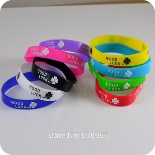 Good Luck Clover Lucky grass wristband silicone bracelet Fashion jewelry
