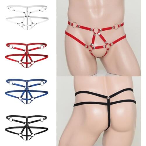 Mens Sexy Rivet Thongs Underwear Bulge G-string Jockstrap T-Back Underpants