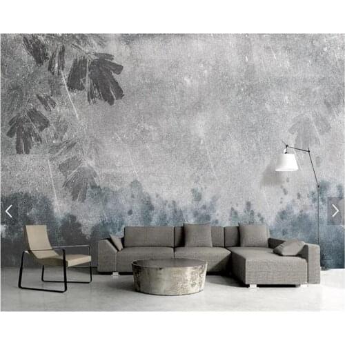 Custom vintage wallpaper,watercolor texture ink leaf fresco for living room bedroom sofa TV background wall home decor wallpaper