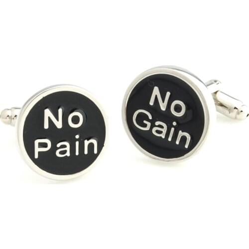 YH-1781 Novelty Funny Fair Dinkum Cufflinks, Kungfu Cufflinks,No Pain No Gain Cufflinks