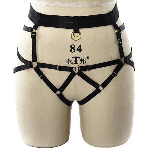 Goth Rave Sexy Panties Body Cage Female Underwear Thong Women Lingerie Breathable Briefs High Waist G-String Body Harness Cage