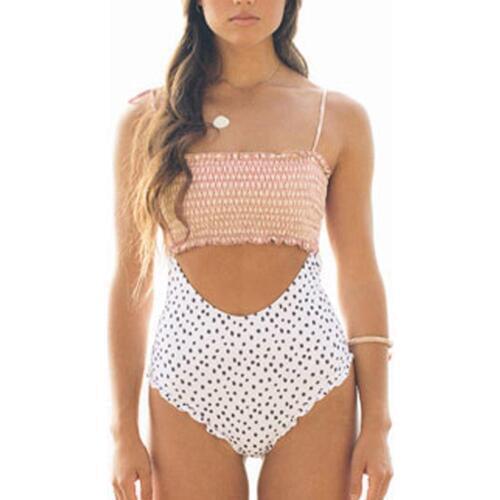 New 2019 Summer One Piece Bodysuit Women Patchwork Beach Bodysuit Women Sexy Hollow Out Beach Bodysuit Hot Sale