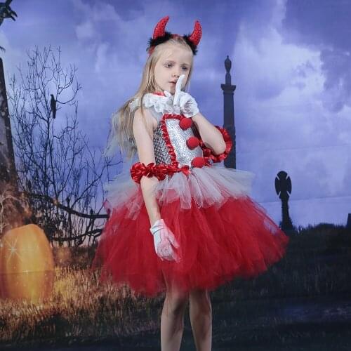 Pennywise Inspired Girls Tutu Costume Tulle Dress Kids Dresses for Girls Halloween Scary Clown Cosplay Costume Teen Girl Vestido