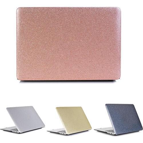 Gold Shine Glitter Plastic Hard Case For Apple Macbook Air Pro 13" 15"16 Retina Touch Bar Shell for Mac 11.6 13.3 15.4