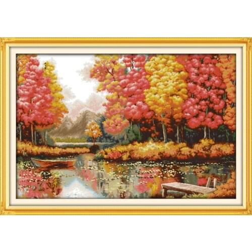 Golden time(4) cross stitch kit 14ct 11ct count printed canvas stitching embroidery DIY handmade needlework