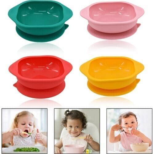 1 Pc Baby Silicone Dinner Suction Cup Bowl Non-Slip Learning Feeding Dinnerware Sucker Dishes Plate Tableware