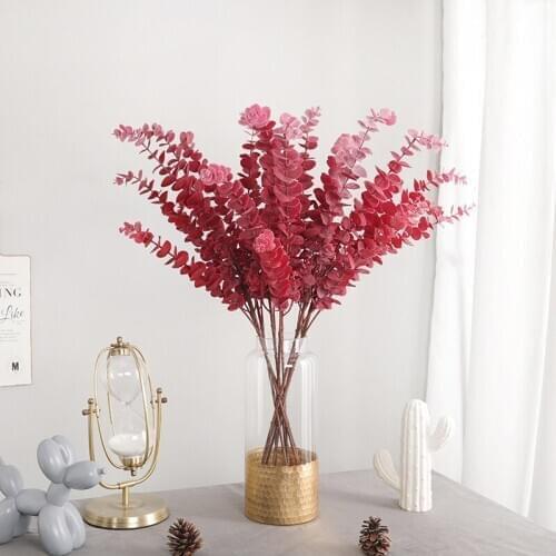 10pcs 76CM Romantic Eucalyptus Artificial Plant Flower Branch Wedding Arch Flower Real Touch Plastic Fake Flower For Home Decor