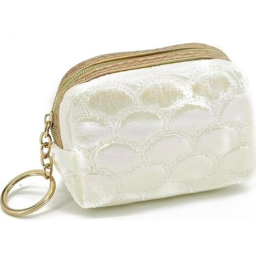 10pcs/Lot Women PU Magic Color Fish Scale Pattern Square Min Wallets