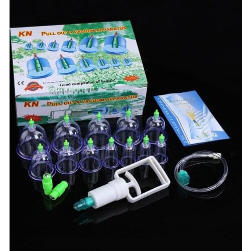 12 cups Healthy Medical Vacuum Cupping Suction Therapy Device Body Massager