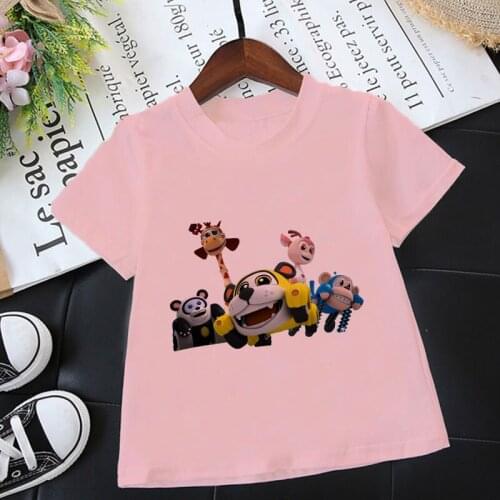 2 Colors 2021 Summer Vroomiz Printing Robot Kids Girls Boys Novelty T-shirts Clothes Baby Girl T Shirt Children Tees Tops O-neck
