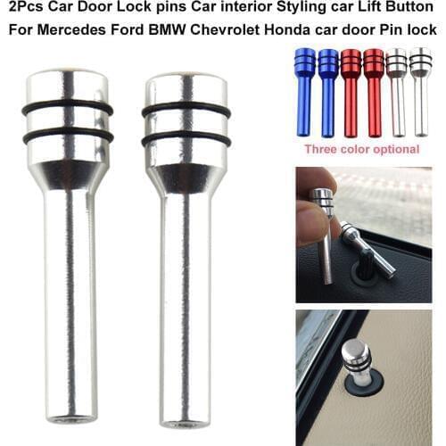 2Pcs Car Door Lock pins Car interior Styling car Lift Button For Mercedes Ford BMW Chevrolet Honda car door Pin lock