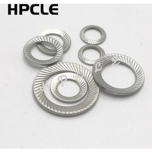 20 - 100pcs M2.5 M3 M4 M5 M6 M8 M10 M12 M16 Wedge Locking Washer Din9250 Stainless Steel 304 Safe Butterfly Lock Washer S Series