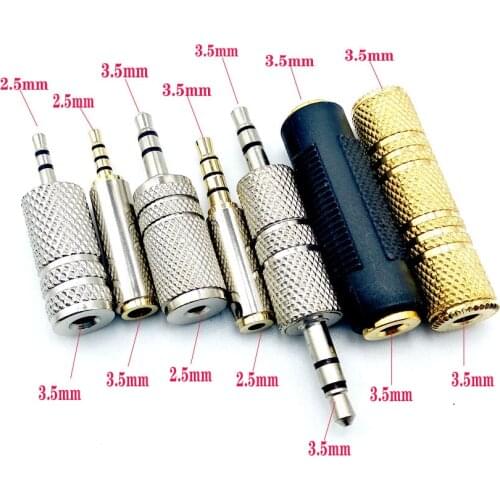 3pcs/lot 2.5mm/3.5mm Female To Female Audio Adapter Connector Coupler Stereo F/F Extension Audio plug Converter Male to female