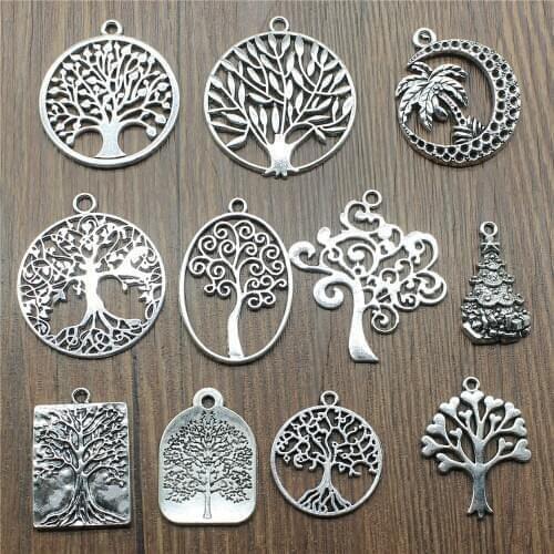 3pcs Charms Tree Antique Silver Color Tree Charms For Jewelry Making Charms Tree Jewelry Findings DIY