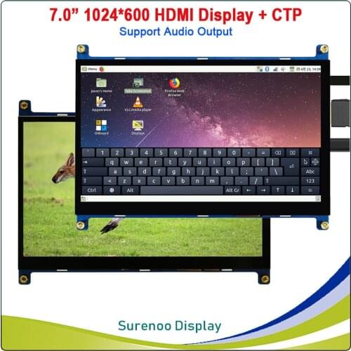 7" 7.0 inch 1024*600 HDMI-Compatible TFT LCD Module Display Monitor Screen Audio Output with USB Capacitive Touch Panel