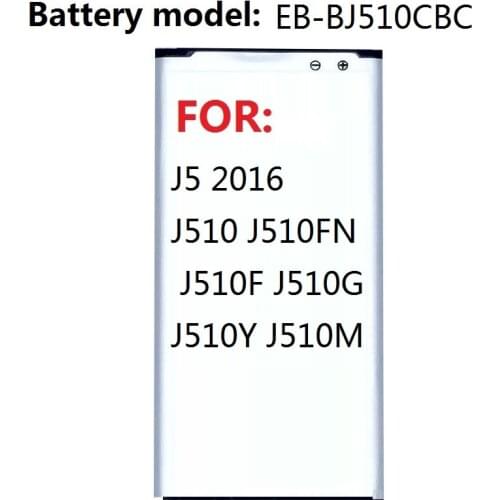 Battery for Samsung Galaxy J5 2016 Edition Replacement J510 J510FN J510F J510G J510Y J510M 3100mAh EB-BJ510CBC