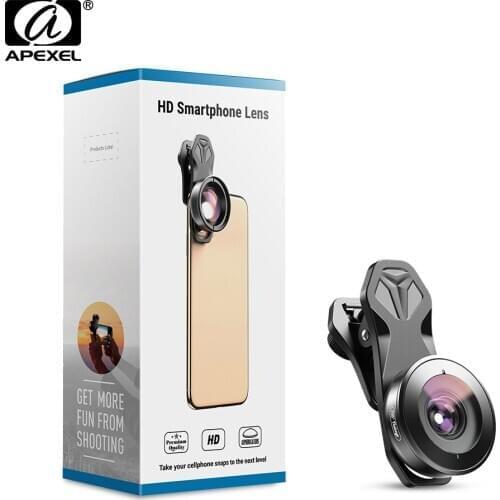 APEXEL HD 195 degree fisheye fish eye lens optic mobile phone camera lens for xiaomi redmi huawei most smartphones dropshipping