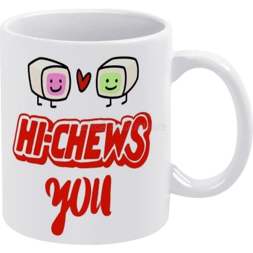 Hi-Chews You White Mug White Ceramic Tea Cup Birthday Gift Milk Cups and Mugs Hi Chew Candy Love Valentines Heart Cute Anime Jap