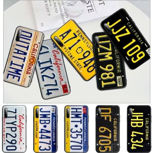 Retro License Plate Number Black Matte Cell Phone Case For Redmi Note 6 8 9 Pro Max 9s 8t 7 5A 5 4 4x Cover