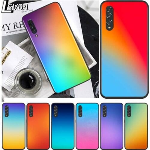 Gradient Colorful for Samsung Galaxy A90 A80 A70 A60 A50 M60 M40 A20E A2Core A10S A10E Silicon Soft Black Phone Case