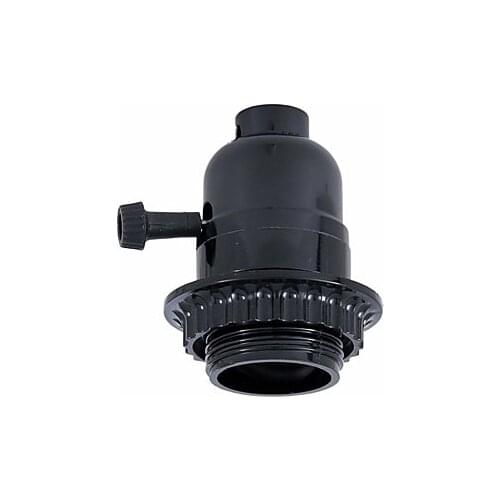 IWHD DIY Portalmaparas E26 E27 Lamp Holder Socket Switch Black Plastic Bulb Holder Lighting Accessory