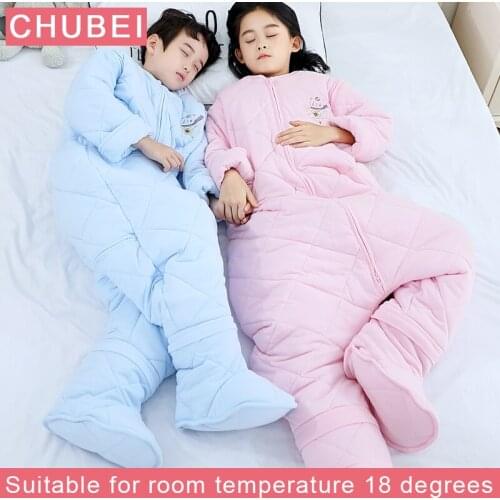 Baby sleep sack Winter Warm 100% cotton Sleeping Bag sleep bag for kid jumpsuit sleeping bag