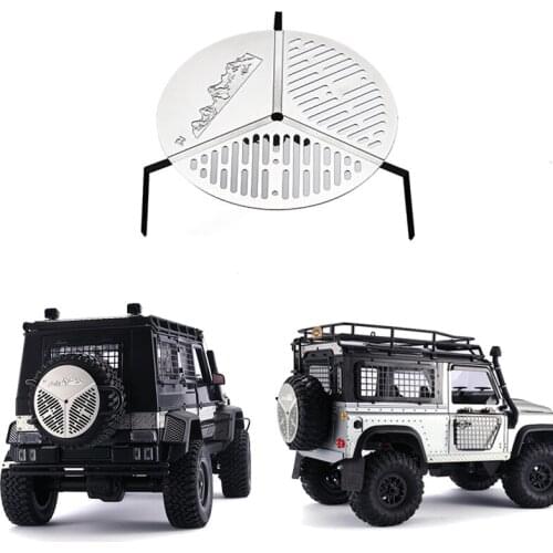 DJ 1:12 Model Car Stainless Steel Spare Tire Cover MN D90 G500 Tire Cover RC Truck Parts Car Accessories