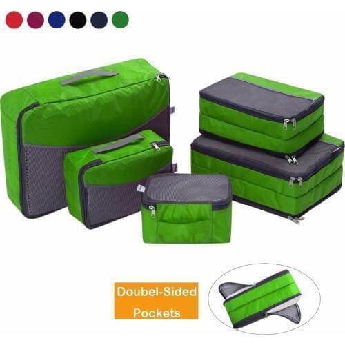 Ufine 5 Set Travel Luggage Organizer-Double Sided Carryon Lightweight Packing Cubes Storage Bags