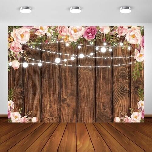 Bride Shower Photo Booth Backdrop Sweet Wedding Birthday Party Custom Photo Background Video Decoration Wooden Backdrops