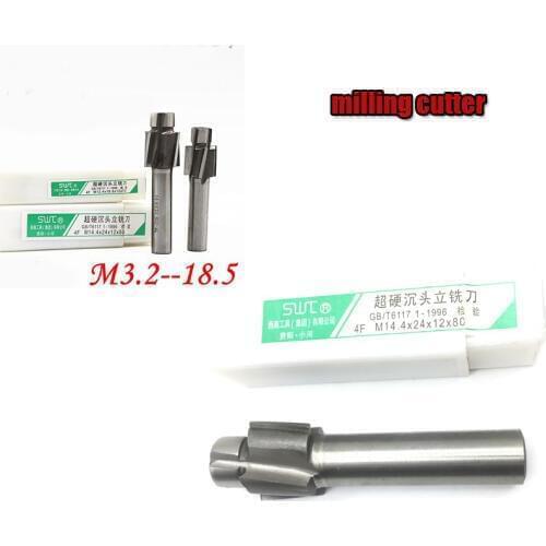 HSS Counterbore End Mill M3.2-M12.4 Pilot Slotting Tool Milling Cutter with Abrasion Resistance M3 M4 M5 M6 M8 M10