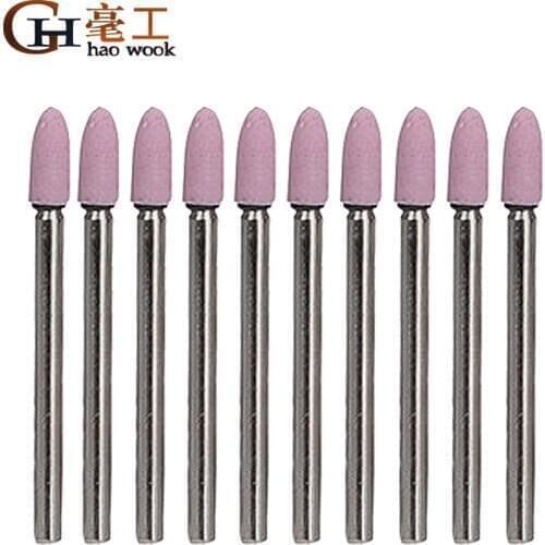 Haowook 10pcs/set 3*4mm Abrasive Mounted Stone For Dremel Rotary Tools Grinding Stone Wheel Head Dremel Tools Accessories