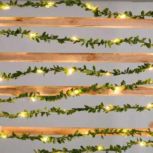 Battery/USB/Solar Powered Artificial Plant Ivy Led String Light Creeper Green Leaf Garland For Christmas Wedding DecorativeLight