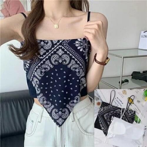 Summer New Cashew Flower Camisole Womens Chest Pad Beautiful Back Hot Girl Fashion Ethnic Style Outer Jacket Tube Top