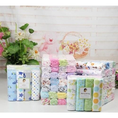 76*76 4Pcs/Lot Muslin Cotton Flannel Baby Swaddles Soft Newborn Blankets Baby Diapers Baby Swaddle Wrap Stroller Cover Play Mat
