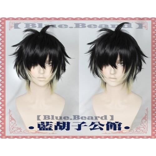 Slow Damage Towa Cosplay Wig Short Black And Yellow Heat Resistant Synthetic Hair Wig + Wig Cap