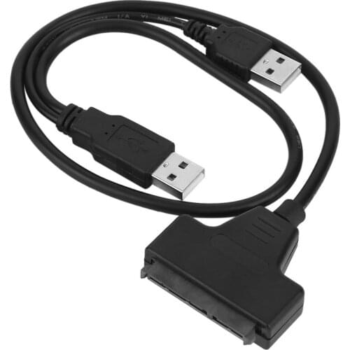 USB 2.0 Male To SATA 7+15P 22 Pin Cable Adapter For 2.5 INCH SSD/Hard Disk Drive Transfer Rates up to 480Mbps