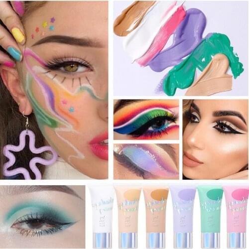 6 Colors Eyeshadow Primer Cream Fashion Eye Makeup Waterproof Moisturzing Lasting Eyelid Primer Quick-Drying Women Eye Cosmetics