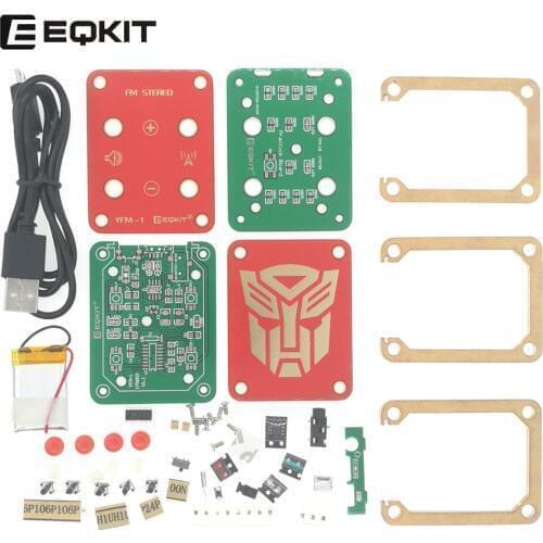 Eqkit FM stereo radio diy Rechargeable radio 76-108MHz Radio Electronic DIY Suite Portable radio kit