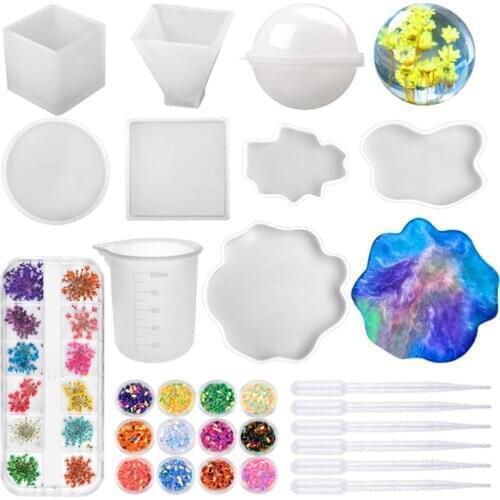 Various Styles Of Jewelry Epoxy Resin Mold Set Silicone Mold uv Casting Tool Diy Clay Resin For Jewelry Candy Production