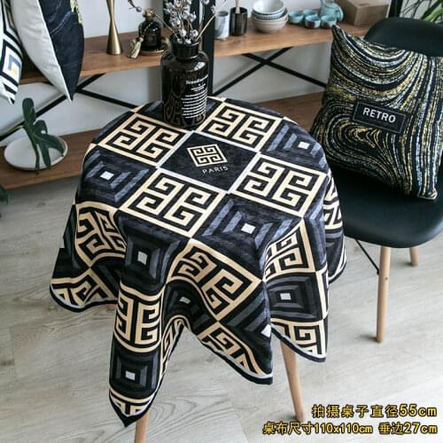 Modern Nordic Style Oilproof Waterproof Round Table Cover for Dinning Room Luxury Thicken Chenille Tablecloth Wedding Party Home