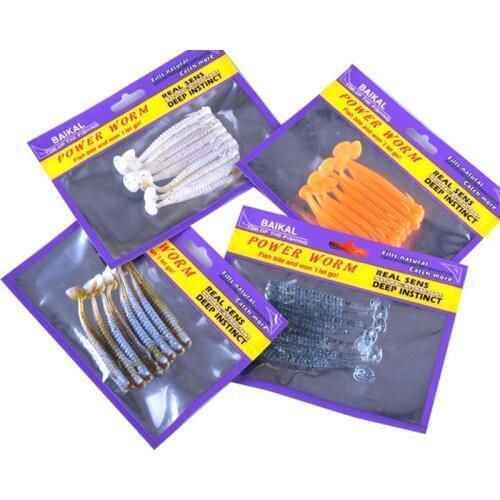 Fishing Lures Single Screw T Tail Worm Soft Bait 8 Pieces Bag Simulation Mud Fish 8cm 2g