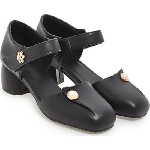 Big Size Square head personalized decorative sandals high heels sandals women shoes woman summer ladies