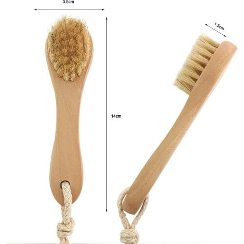 Natural Bristle Exfoliation Bath Brush Fat Removal Shower Bbrush Wooden Massage Long Wooden Handle Dry Brushing D40