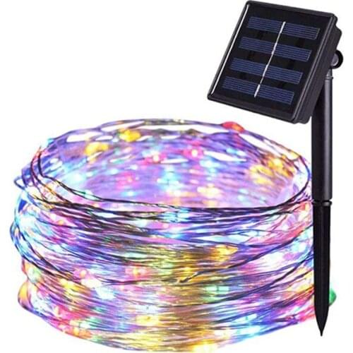 Solar string light LED fairy tale light outdoor multi-color string copper wire lighting 1-20M 5z