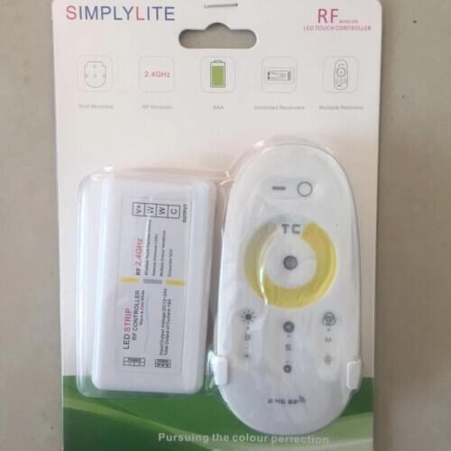 LED strip light CCT controller dimmer DC12V/24V 2.4GHz RF warm&white 18A Touch Remote Control CCT