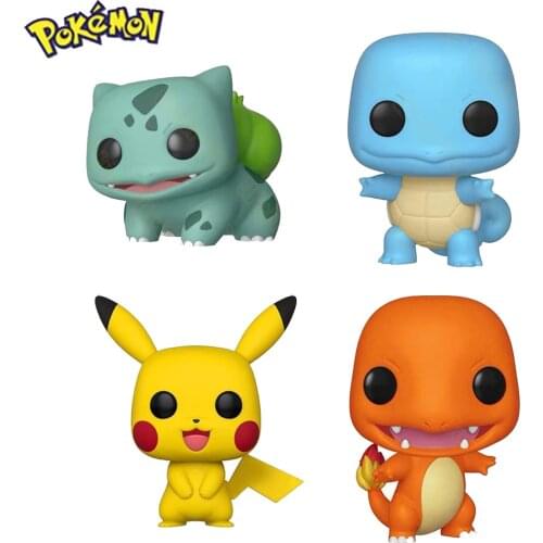 TAKARA TOMY Anime Pokemon Toy Pikachu #353 Bulbasaur #453 Charmander #455 Squirtle #504 Vinyl Action Figure Decoration Doll Mode