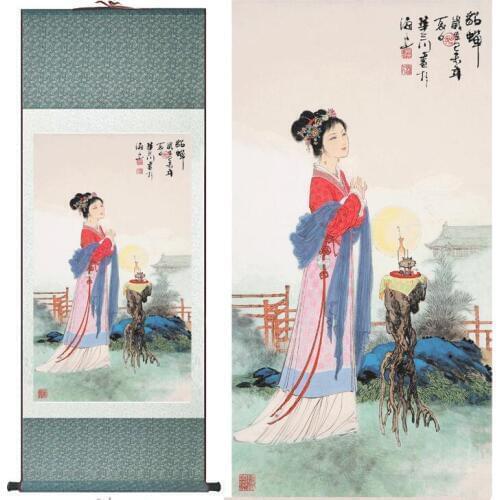 Traditional Chinese pretty girls painting Home Office Decoration beautifull women painting DiaoChan painting