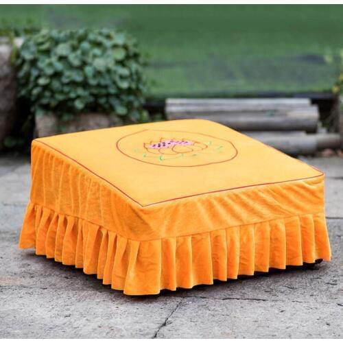 Handmade Beautiful Velvet 7 lotus cover pad Buddha supplies embroidery bless prayer kneel mat cover